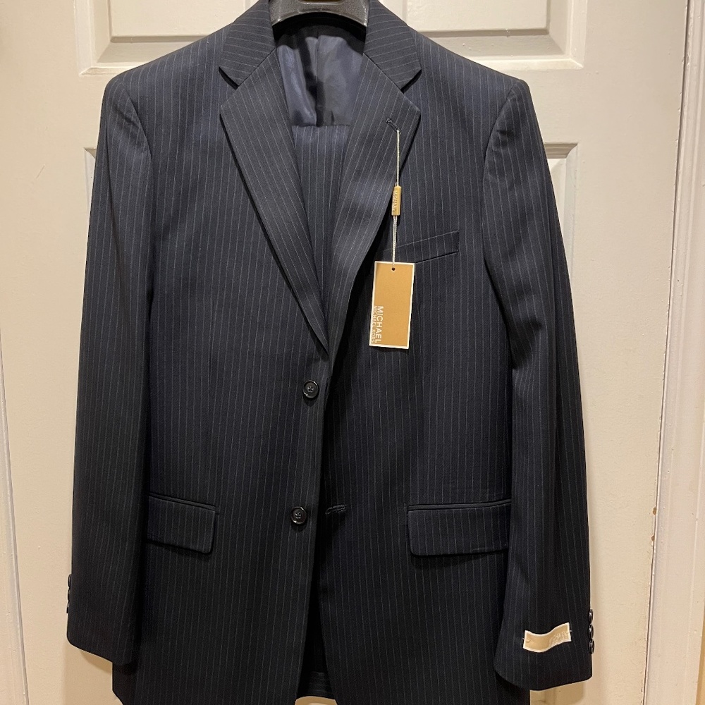 Michael Kors boys navy pinstripe suit